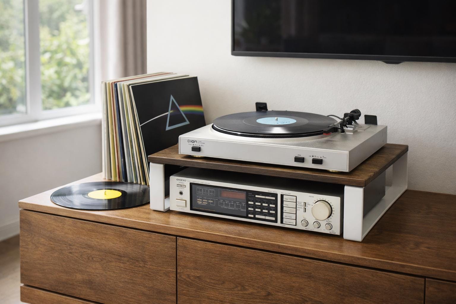 Hi Fi Riser Turntable Stand, Riser, Amplifier Table, Vinyl, Compact Media Console ...