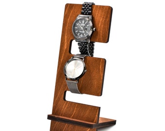 Base de la bandeja de la pulsera del estante del soporte del reloj del organizador, estación de acoplamiento de madera de la exhibición del