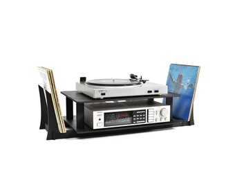 Support pour platine vinyle, amplificateur, table, tourne-disque de bureau, présentoir de rangement sur pied en bois, organiseur de musique, Station d'écoute