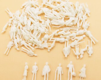 100pcs Miniature N Gauge 1:150 Scale Diorama Little White People figures Landscape Train Model Scale Architectural Terrarium Dollhouse