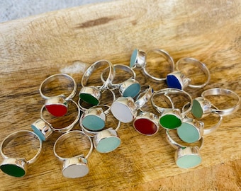 Sea Glass Rings - Adjustable Buttons