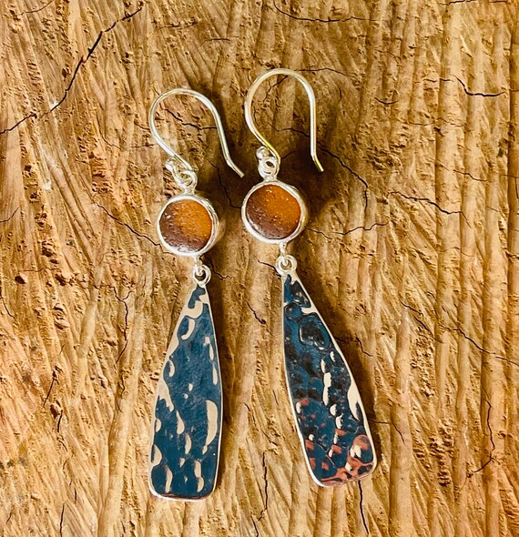 Sea glass sale dangle earrings