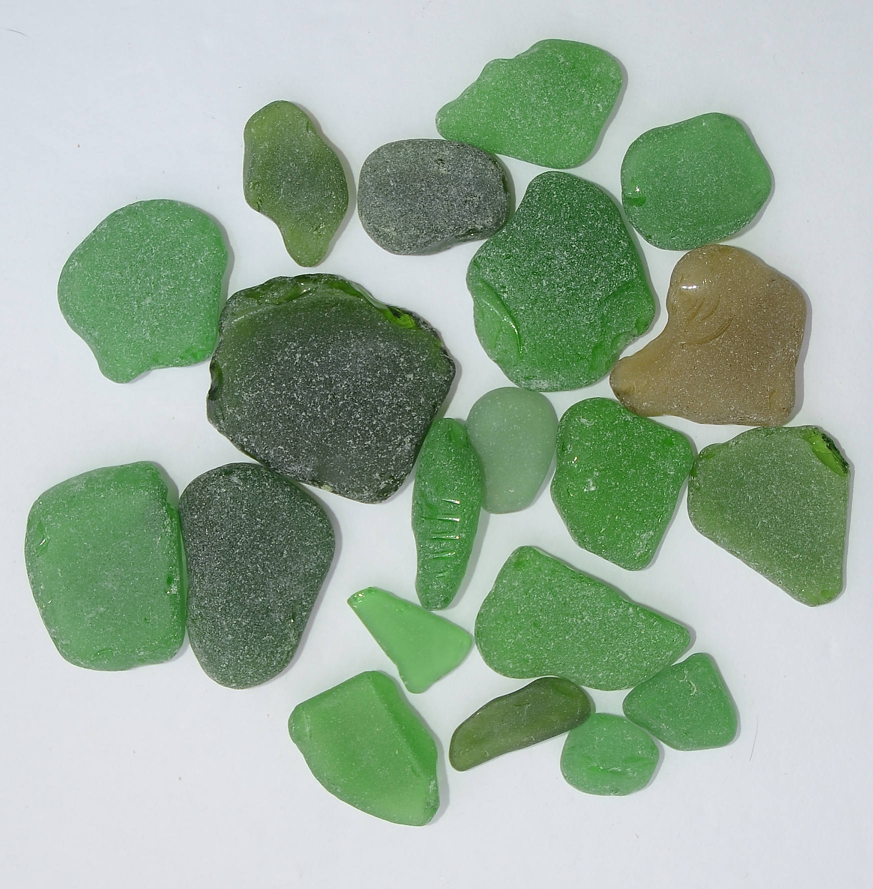 20 Pieces Genuine Shades of Green Sea Glass Bulk Authentic Etsy