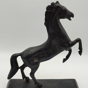 SIGNED GREEK BRONZE Horse Figurine Statue 14cm Ancient Greek Style Statue Cast Solid Bronze Horse Art Gift Animal Figure