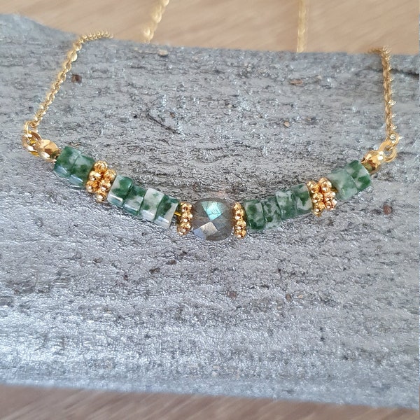 collier labradorite et perle africaine