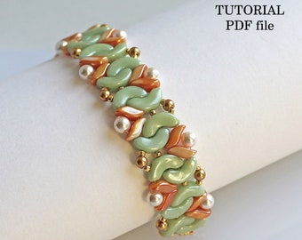 Beading Tutorial Bracelet Pattern Czech Beads Step-by-Step Jewelry Instructions DIY Beading Guide Handmade Design Bracelet Sunflower PDF