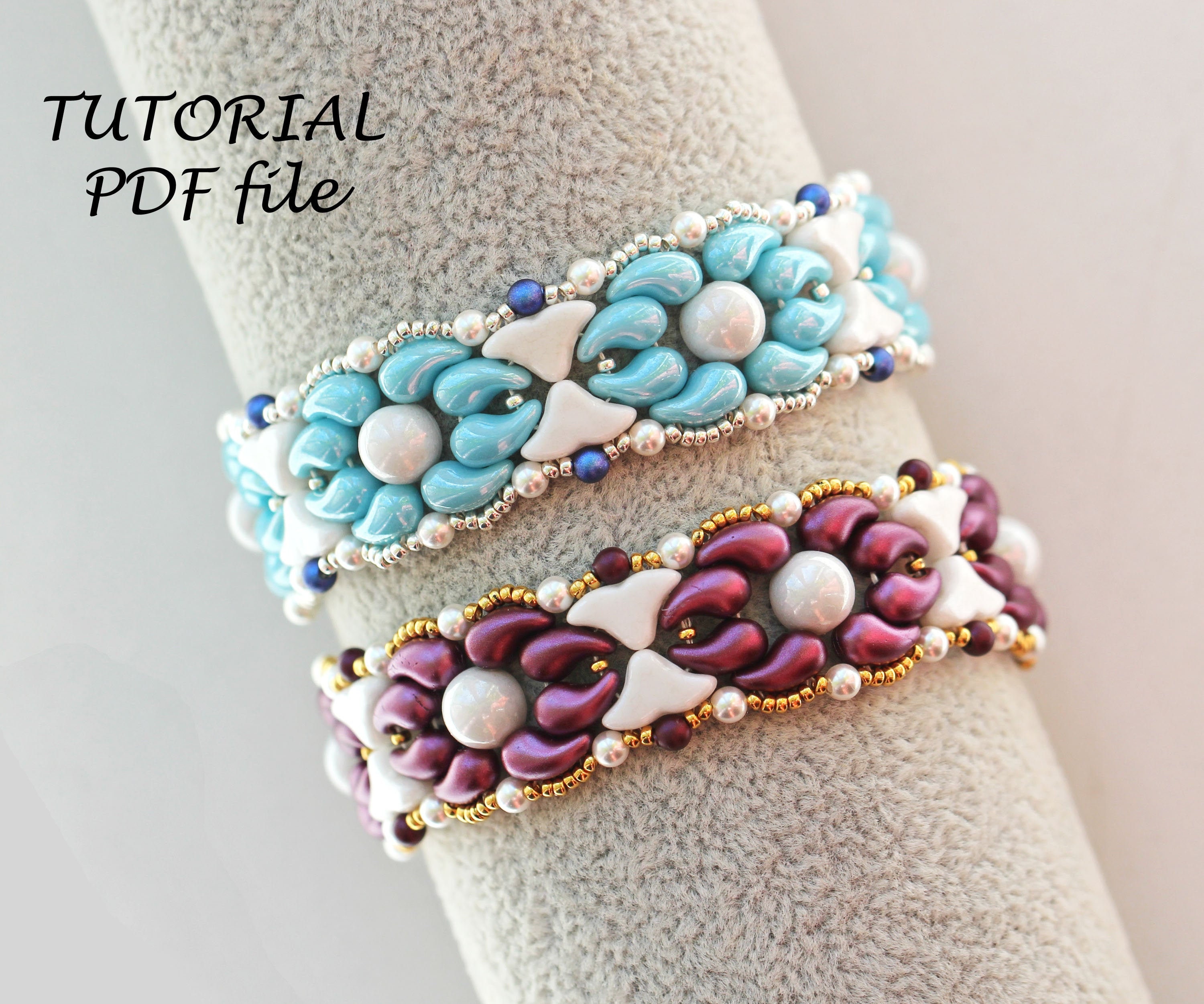 Bracelet /& pendant pattern ~ IrisDuo Helios par Puca bead tutorial Beading tutorial jewelry set Allegra SuperDuo Beaded jewelry tutorial
