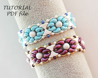 Beading Tutorial Bracelet Pattern ZoliDuo Helios par Puca Beads Step-by-Step Instructions Floral Jewelry Design Beadwork Guide Allison PDF