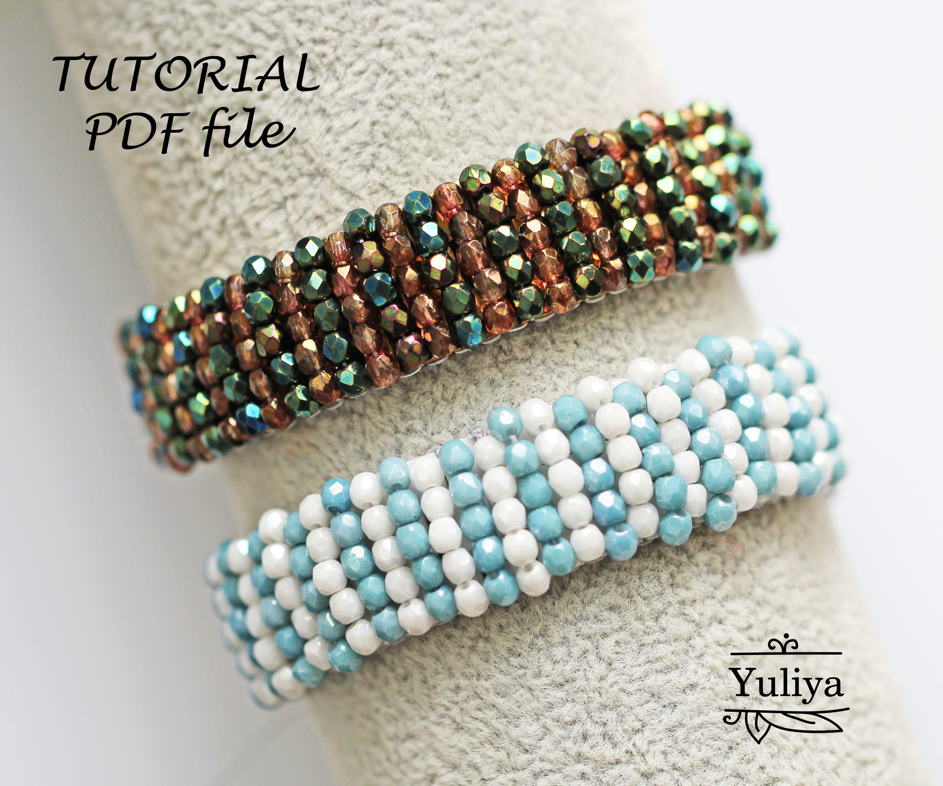 Beading tutorial Fire polish bracelet tutorial Beaded Etsy France