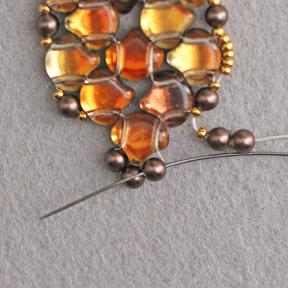 Beaded Earrings Pattern Ginko Bead Tutorial Simple Easy Etsy