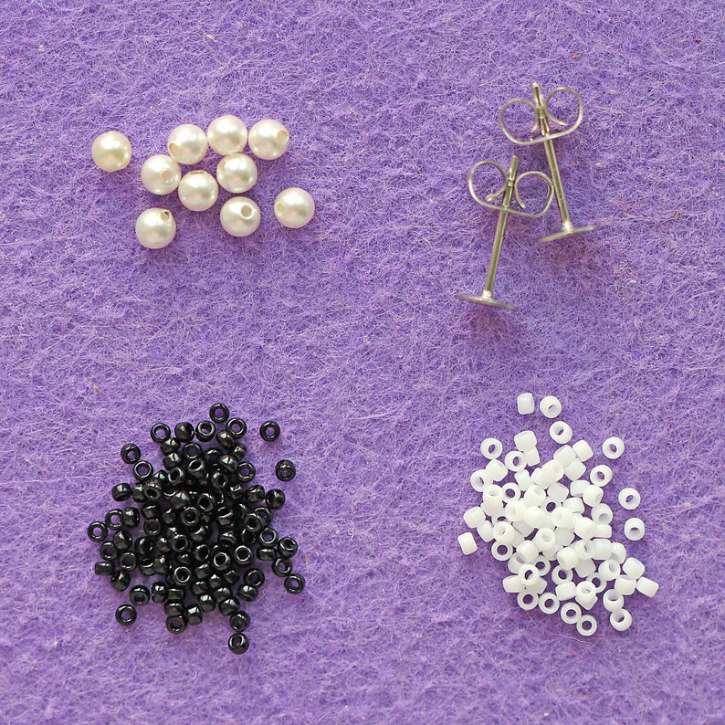 Beaded stud earring pattern Earrings tutorial Seed bead Etsy