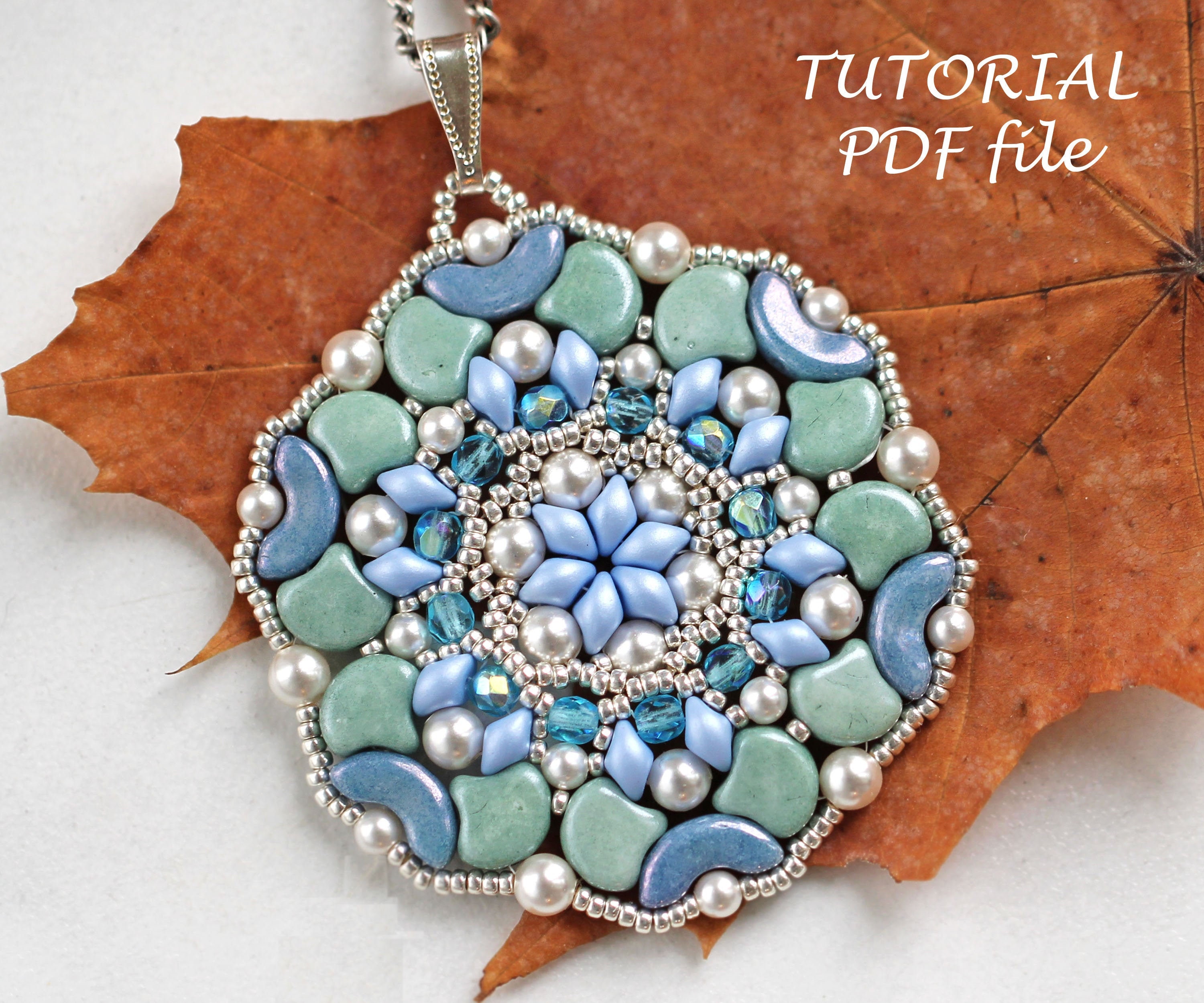 Beaded Pendant Pattern Beading Tutorial Pendant Bead Pendant Etsy