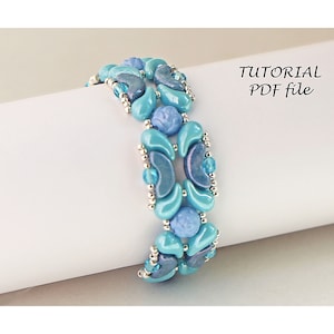 Beading Tutorial Beaded Bracelet Pattern Arcos Rosetta Duo Bead Design DIY Jewelry Instructions Step-by-Step Craft Guide PDF Winter