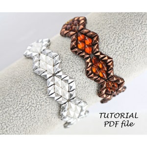 Beading Tutorial Bracelet GemDuo DiamonDuo Bead Pattern Jewelry Design Step-by-Step Instructions DIY Craft Guide PDF DiamonDuo Chain
