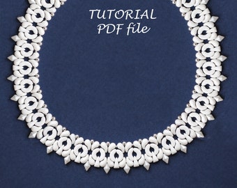 Tutorial de collar de cuentas ZoliDuo, patrón Vexolo Arcos DiamonDuo, instrucciones paso a paso para joyería, guía de diseño artesanal, PDF de Maria