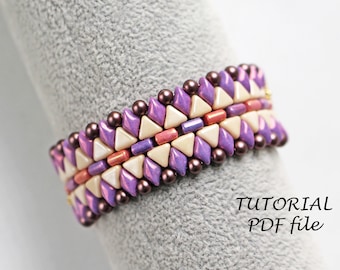 Bracelet Tutorial Rulla Kheops par Puca GemDuo Beads Wide Design Step-by-Step Beading Instructions Jewelry Pattern Guide Ethno Bracelet PDF