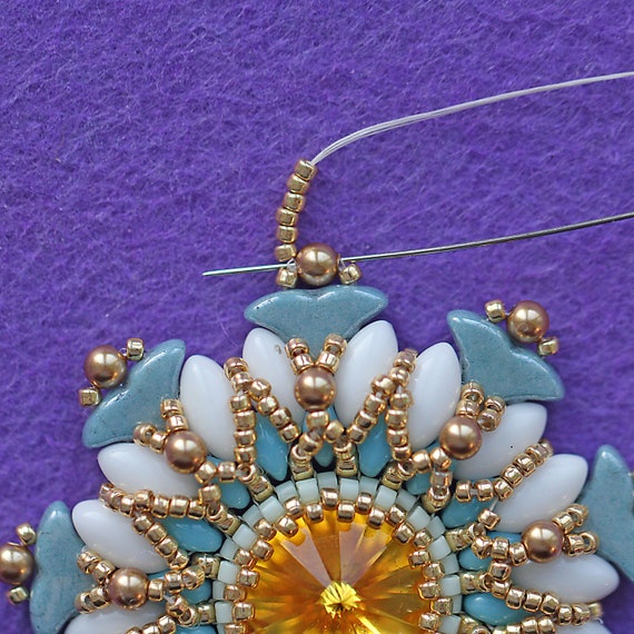 Bracelet /& pendant pattern ~ IrisDuo Helios par Puca bead tutorial Beading tutorial jewelry set Allegra SuperDuo Beaded jewelry tutorial