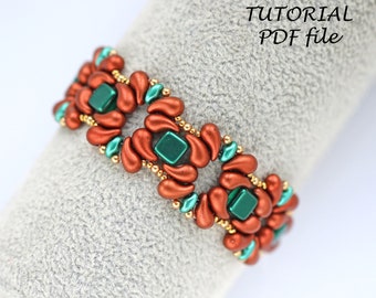 Tutorial de pulsera de cuentas, patrón ZoliDuo, cuentas checas SuperDuo, instrucciones paso a paso para joyería, guía de diseño de abalorios, Susanne PDF