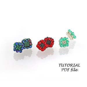 Beaded stud earrings tutorial, Bead pattern, Beading tutorial~Earring pattern~Jewelry tutorial~Seed bead pattern~Post earring tutorial Rhomb
