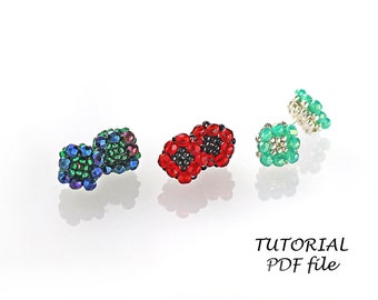 Beaded stud earrings tutorial, Bead pattern, Beading tutorial~Earring pattern~Jewelry tutorial~Seed bead pattern~Post earring tutorial Rhomb