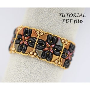 Beading tutorial, Beaded bracelet tutorial, Bracelet pattern,Bracelet tutorial,Bead pattern ~Helios,ZoliDuo~Jewelry tutorial bracelet Amalia