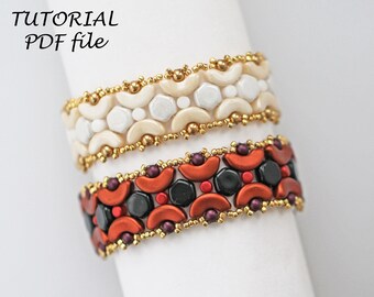Beading Tutorial Bracelet Pattern Beadwork Instructions Using HoneyComb Beads DIY Jewelry Design Step-by-Step Craft Guide Template Clarissa