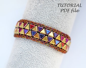 Perlenarmband Anleitung Muster Kheops par Puca Perlen Schritt-für-Schritt Schmuckanleitungen Frühling Sommer Design Guide Handmade Tria PDF