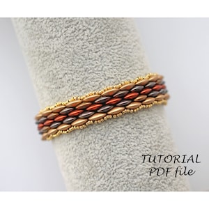 Beaded Bracelet Pattern PDF Beading Tutorial DIY Jewelry Design Using MobyDuo Beads Beadwork Instructions Step-by-Step Craft Guide Olga
