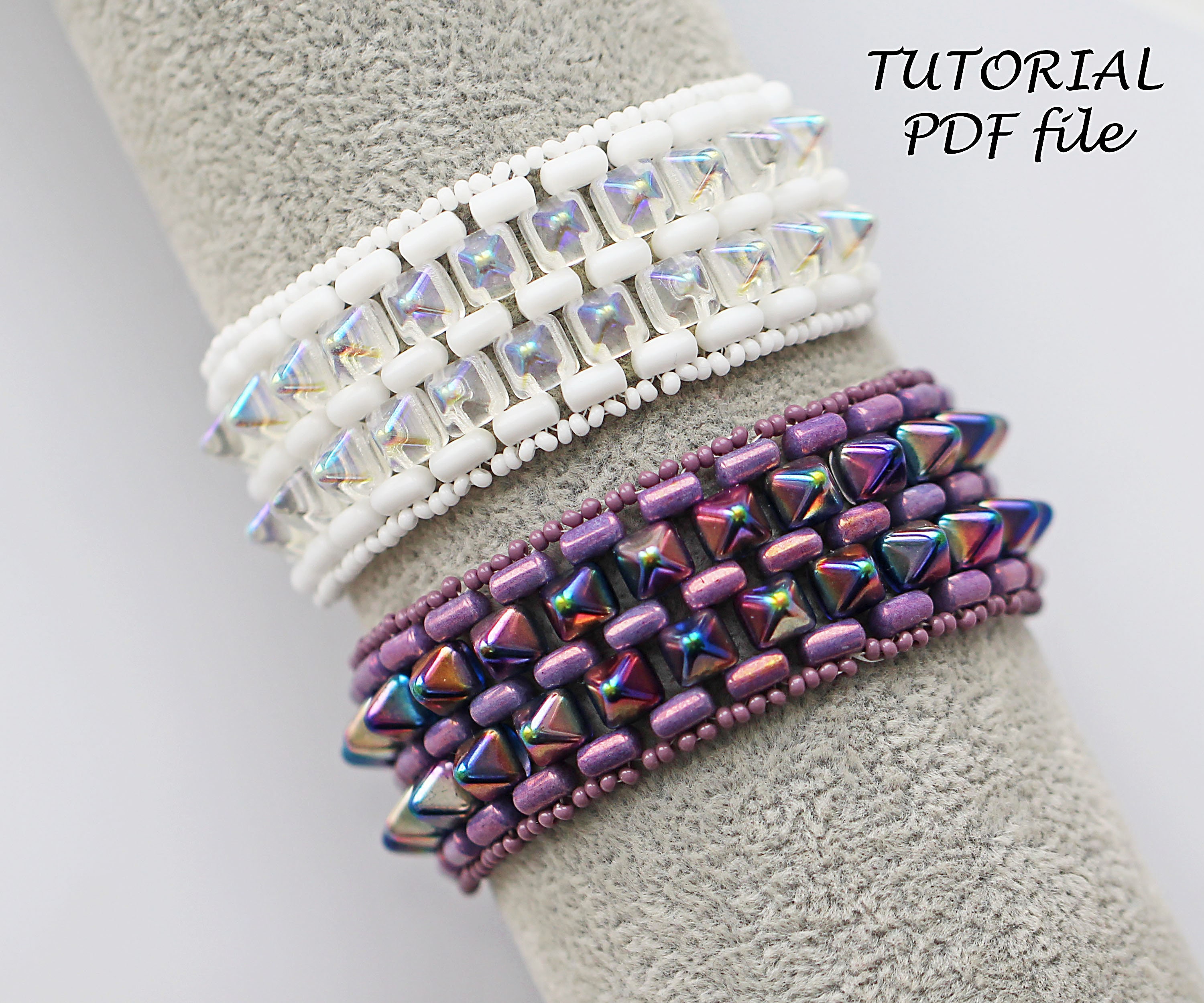 Beaded Bracelet Tutorial Bead Pattern Pyramid Rulla Beads Beginner ...