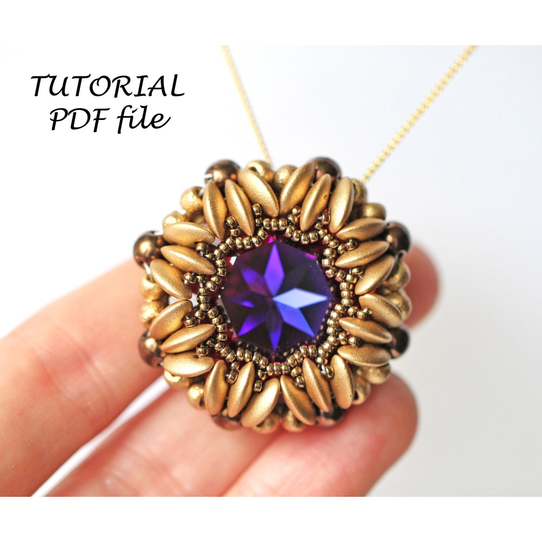 Beaded Pendant Tutorial Flower Design With Mobyduo Rounduo Swarovski 27 ...