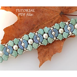 Beaded Bracelet Tutorial Pattern with Puca Beads DIY Jewelry Instructions Handmade Beadweaving Design Elegant Wristband Cold Day PDF