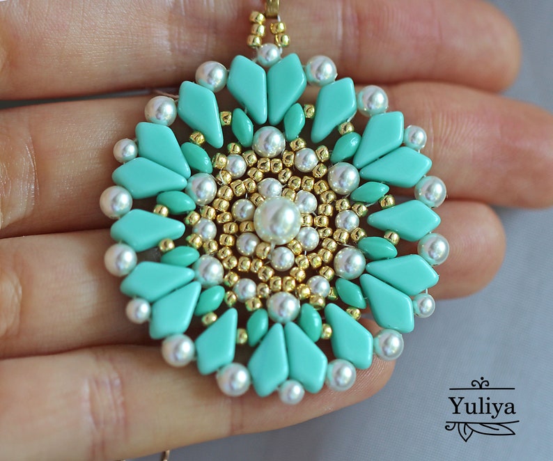 Beaded Pendant Tutorial Beadweaving Instructions With Kite and Superduo ...