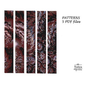 Peyote bracelet pattern, Pattern peyote stitch, Delica peyote pattern, Seed bead pattern, Abstract bracelet pattern, Nature peyote Brown pdf
