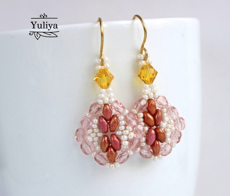 Beaded earrings pattern Easy bead tutorial Simple bead Etsy