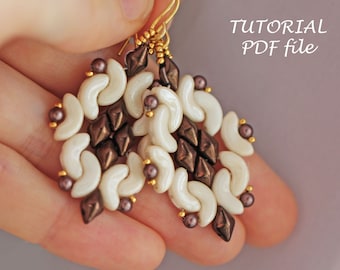 Tutorial per orecchini con perline, modello semplice, design con perline, componenti DiamonDuo, istruzioni per gioielli fai da te, stile elegante, Valeria
