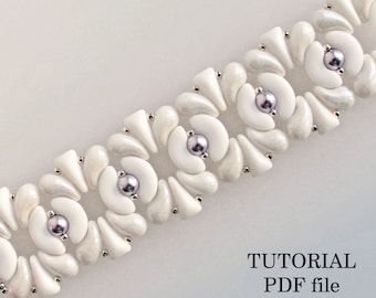 Beaded Bracelet Tutorial Simple Jewelry Pattern with ZoliDuo and Puca Beads DIY Beading Instructions Handmade Elegant Design Maria PDF