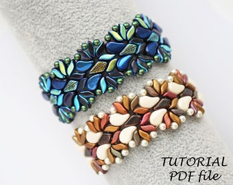 Tutorial per bracciale con motivo a perline StormDuo Paisley Kite Bead Weaving Jewelry Istruzioni in PDF per bracciale con motivo a perline Incredibile
