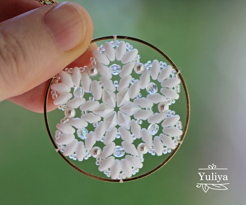 Beaded snowflake pattern christmas bead pattern beading etsy