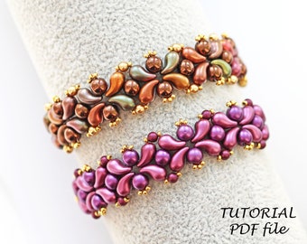 Bracelet Pattern Beginner Beading Tutorial PDF Instructions Easy Jewelry Design RounDuo ZoliDuo Beads DIY Craft Project Guide Sweet