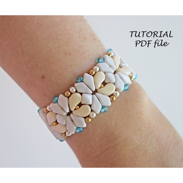 Bead bracelet pattern, Bracelet tutorial, Beaded bracelet pattern, Beading tutorial~Paisley, Kite, Silky 5mm~ Beadwork pattern bracelet Jane