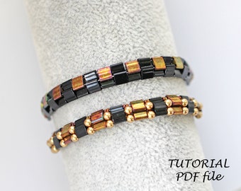 Tila-armbandhandleiding Eenvoudige snelle beginner-kralenpatroon Stapsgewijze instructies voor sieraden Eenvoudige kralengids Smalle armbandontwerp Patty