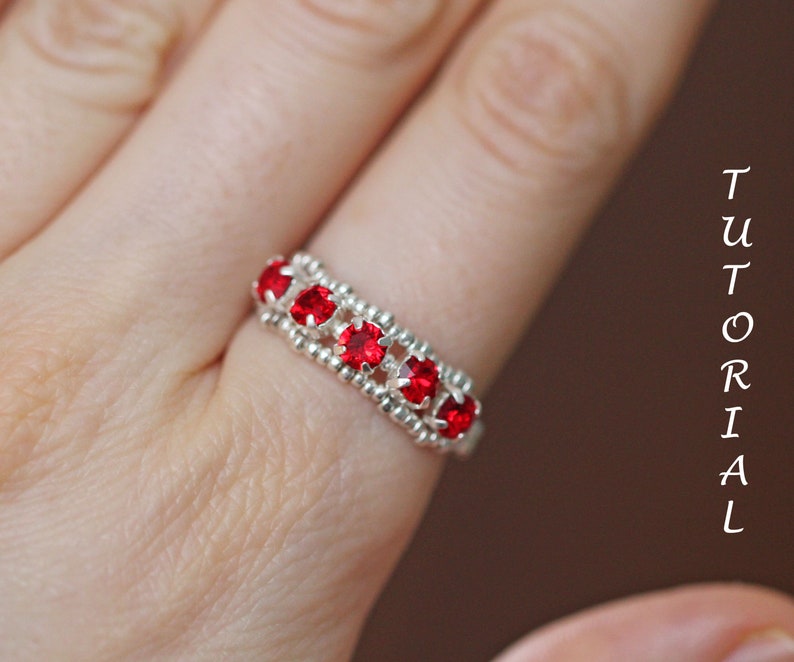 Bead ring tutorial Ring pattern Beaded ring tutorial Etsy