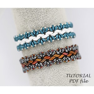 SuperDuo beading tutorial, StormDuo bracelet pattern, Bead pattern, Bracelet tutorials, Jewelry tutorial, Beaded bracelet tutorial Streamlet