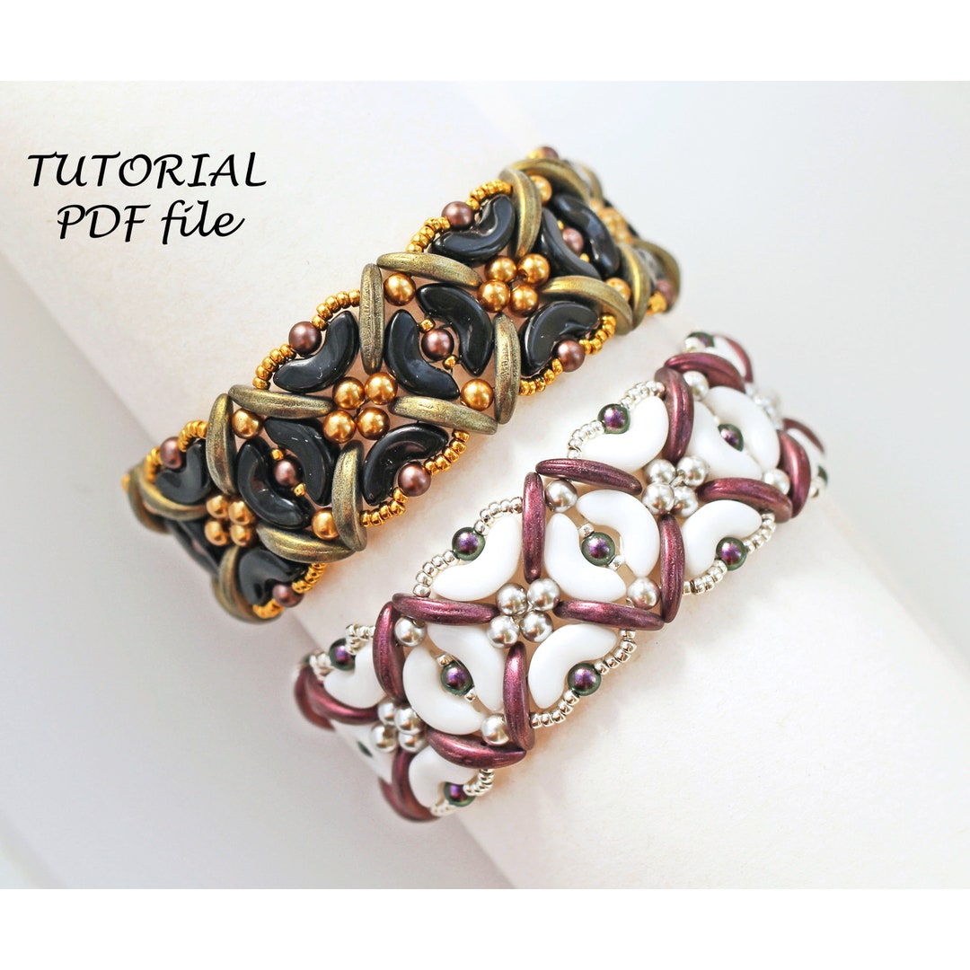 Beading Tutorial Bracelet Pattern Two Hole Beadwork Instructions Arcos ...