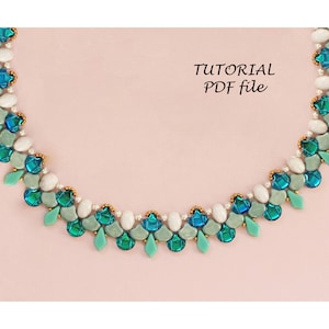 Tutoriel sur le modèle de collier de perles Ginko Samos par Puca Perles de cerf-volant Instructions étape par étape pour les bijoux Guide de conception écologique fait main Marion PDF
