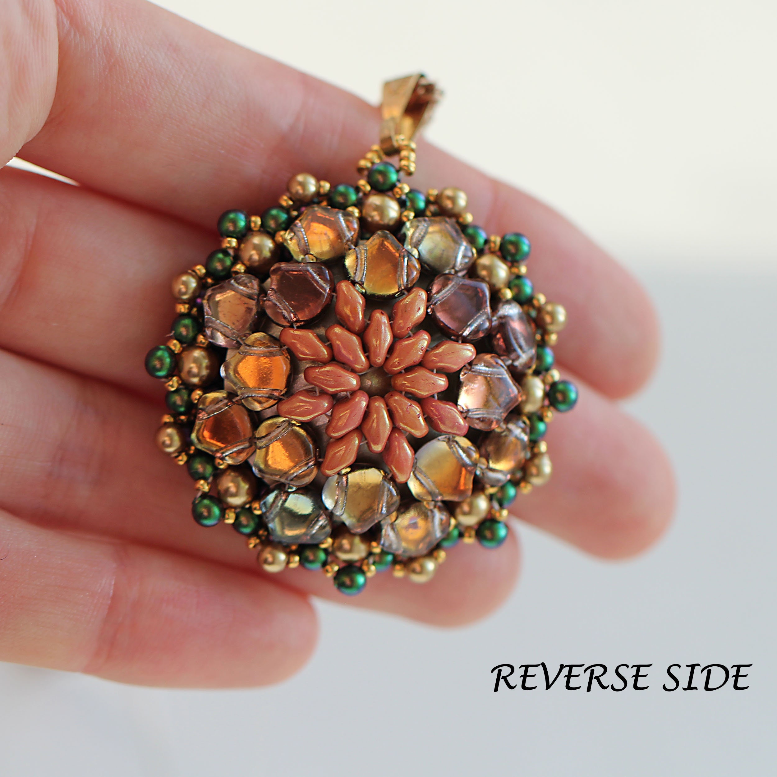 Beaded Pendant Pattern Jewelry Tutorial With Swarovski 27 Mm Rivoli ...