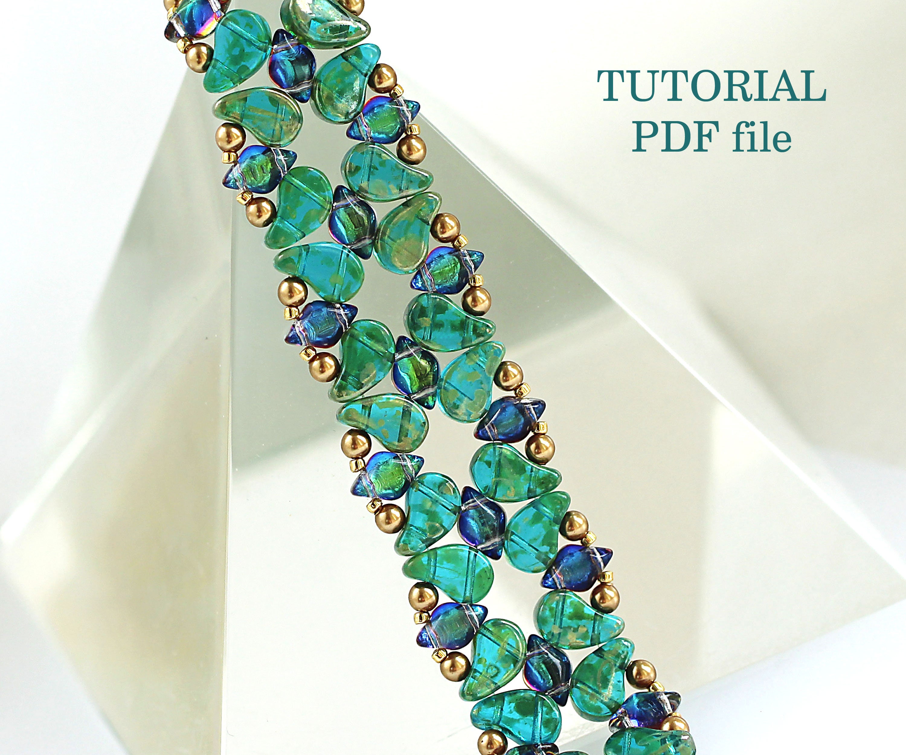 Beading Tutorial Bracelet Pattern Paisley Duo Beads Step-by-step Bead ...
