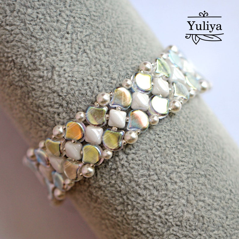 Beading tutorial bracelet Ginko bead pattern Bead tutorial Etsy