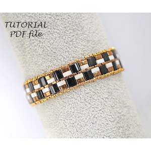 Beading tutorial bracelet, Tila bead pattern, Beaded tutorial ~Tila, Half Tila, Quarter Tila ~ Miuyki Tila tutorial, Pattern bracelet Laurie