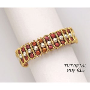 Fädelanleitung Armband mit Telos Puca Perlen Doppelseitiges Design Muster Mit Perlen DIY Schmuck Anleitung PDF Miranda